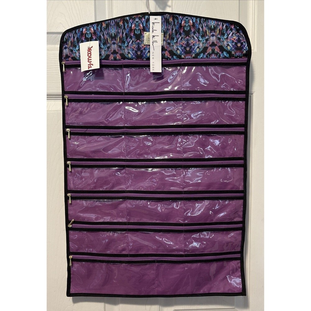 Nicole Miller 40 Pocket Hanging Jewelry Organizer Double-sided NWT Storage